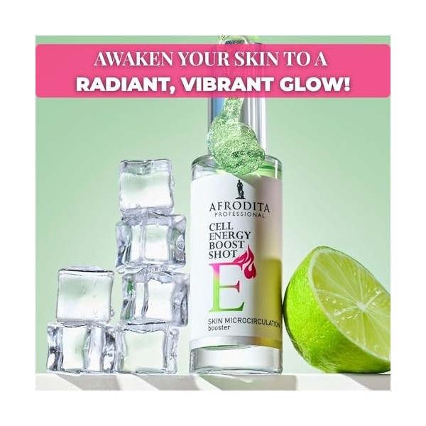 Afrodita Professional Cell Energy Boost Shot Sérum pour le visage 30 ml - Booster de microcirculation cutanée avec 5 % de nia