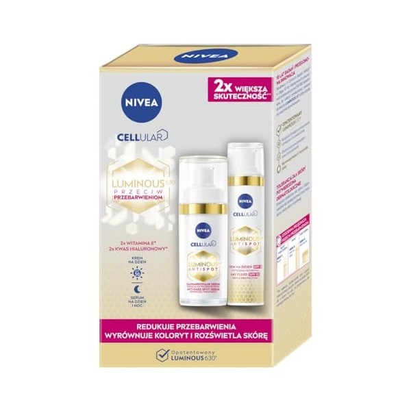 NIVEA 2 pack LUMINOUS - crème de jour 40ml et sérum anti-décoloration 30ml