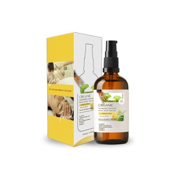 Huile visage vitamine C 50 ml - Bio Face Oil avec vitamine E - Huile brillante pour peaux sèches et sensibles - Pénètre rapid