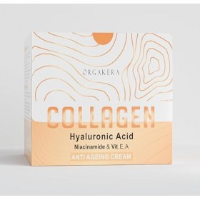 Orgakera® Crème anti-âge au collagène [50 g] – Crème de luxe pour le visage avec collagène, acide hyaluronique et huiles natu