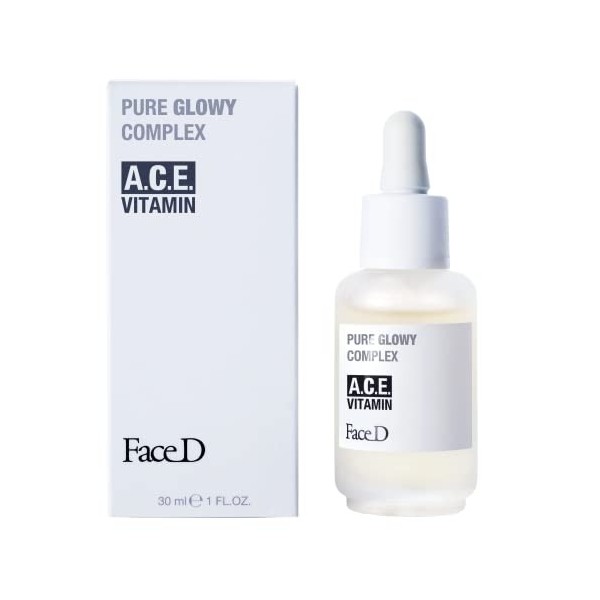 Face D - Pure Glowy Sérum Visage avec Vitamines A.C.E Antioxydant et Tonifiant - 30ml