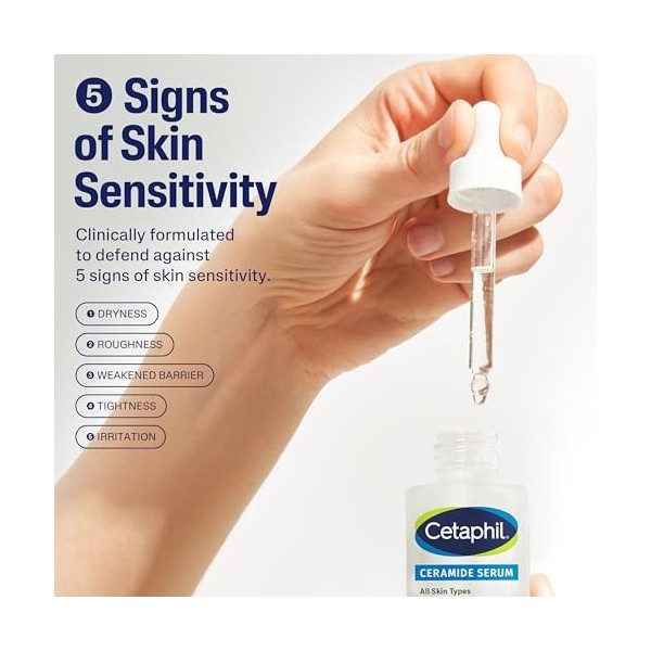 Cetaphil Le sérum céramide hydrate et restaure la barrière cutanée formulé avec des céramides et de la centella Asie Conçu po