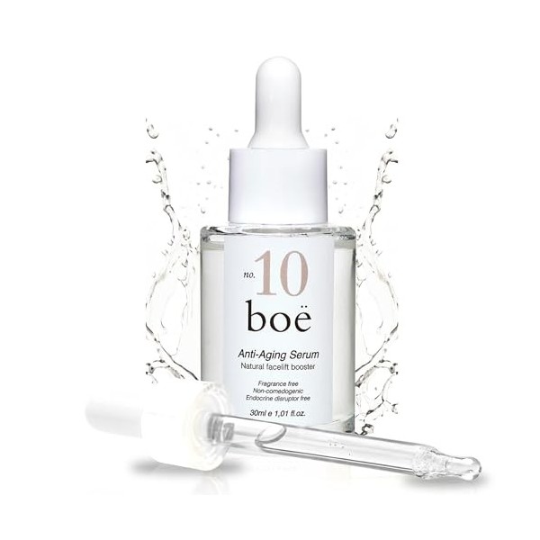 Boë Beauté No.10 Sérum visage Peptides 5% Argireline Amplified, Acide Hyaluronique & Vit. B5 – Hydratant, raffermissant & ant
