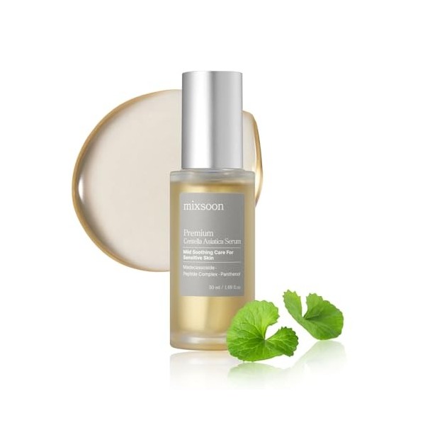mixsoon Sérum Premium à la Centella Asiatica, Apaisant et Hydratant, Formulé avec le complexe Centella 5 pour calmer les irri