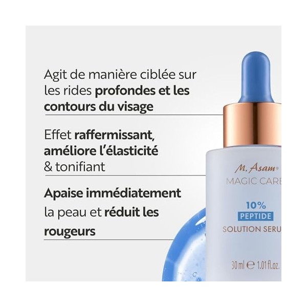 M. Asam MAGIC CARE 10% Peptide Solution Serum 30ml - Serum Visage Au Peptide Pour Skincare Anti Rides Puissant Immediat, So