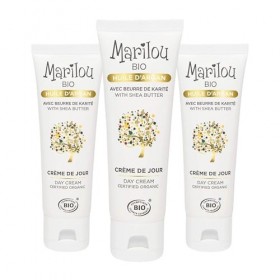 MARILOU Bio Crème de Jour Hydratante à l’Huile d’Argan - Soin Protecteur - Peau Souple, Nourrie et Lumineuse - Fraîcheur et B