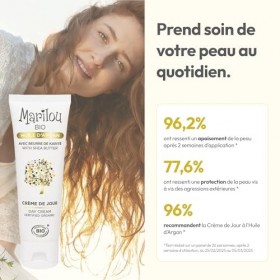 MARILOU Bio Crème de Jour Hydratante à l’Huile d’Argan - Soin Protecteur - Peau Souple, Nourrie et Lumineuse - Fraîcheur et B
