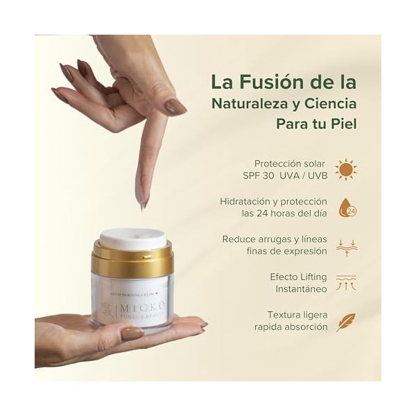 Crème de jour anti-âge avec SPF 30, Bakuchiol, acide hyaluronique et niacinamide. Hydratation 24h.Texture légère, non comédog