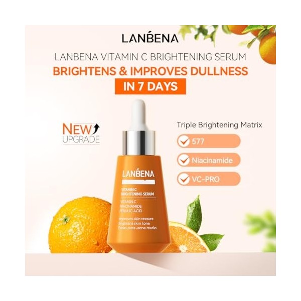 LANBENA Sérum éclaircissant à la vitamine C Crème Jour et Nuit