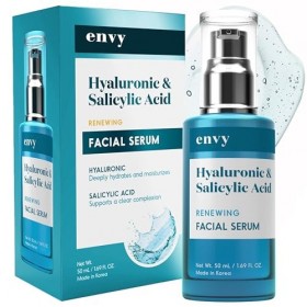Envy Sérum à lacide hyaluronique pour le visage : nettoie les pores, raffermit et hydrate la peau. Sérum facial anti-âge tes