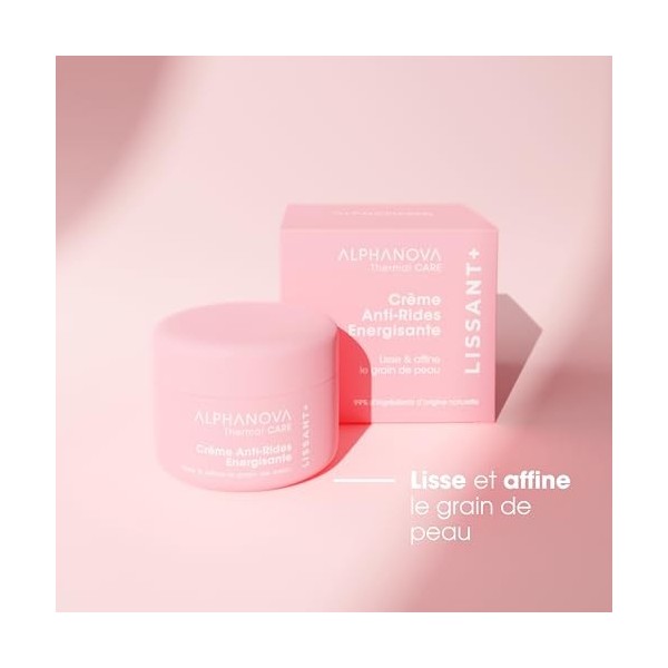 ALPHANOVA THERMAL CARE - Crème Lissante Energisante LISSANT+ - Acide hyaluronique - Naturelle - Certifiée Bio - 50ml