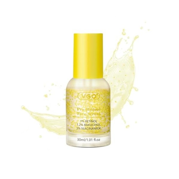 VGO Sérum au rétinol, double ingrédients actifs uniques de rétinol et de niacinamide, effet synthétique exceptionnel pour réd