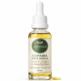 Sérum Visage Nourrissant Bio Copaiba Huile Essentielle 30 ml/Copaiba + Lavande + Sauge Sclarée + Huile dArgan/Anti-Âge, Hydr
