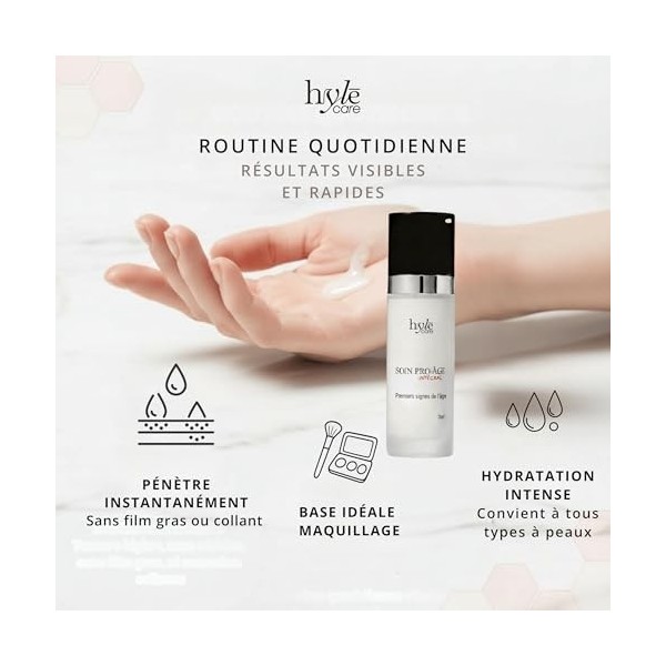 Hyle Care - Soin Pro-Âge Intégral - Crème Anti-Rides Femme à 98% Ingrédients Naturels & Extrait de Bourgeons de Peuplier - An