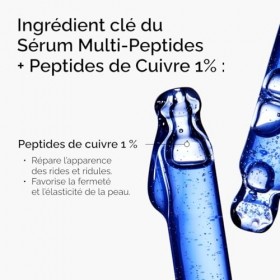 The Ordinary Sérum Multi-Peptides + Peptides de Cuivre 1%, Sérum anti-vieillissement, pour éliminer les ridules et améliorer 