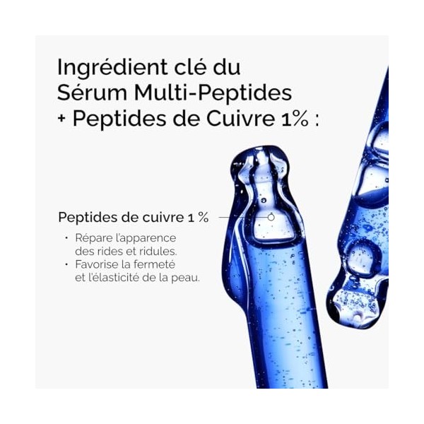 The Ordinary Sérum Multi-Peptides + Peptides de Cuivre 1%, Sérum anti-vieillissement, pour éliminer les ridules et améliorer