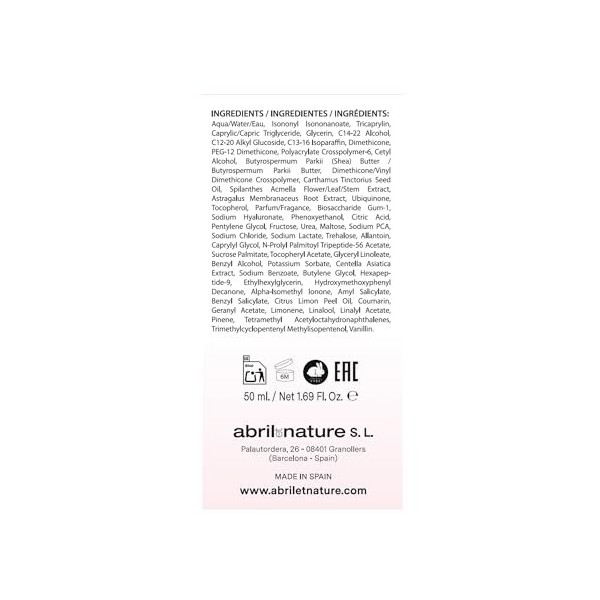 abril et nature | Crème Visage Rassodante et Régénérante | Multi Lift Xtreme 50+ à la Centella Asiatica et aux Peptides | 50 