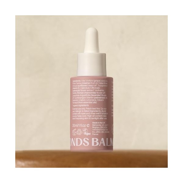 Balmonds Huile Visage Intensive 30ml - Huile 100% Naturelle à la Musquille et Vitamine E - Sérum Hydratant, Nourrissant et Hy