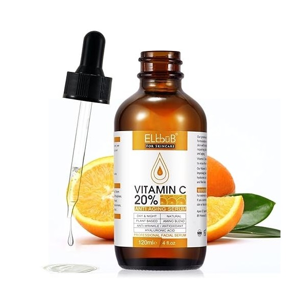 P-Beauty Sérum à la vitamine C pour le visage | Vitamine C et E, acide hyaluronique & acide salicylique | Sérum visage anti-r...