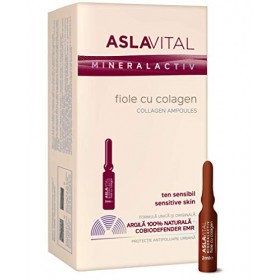 Aslavital Mineralactiv, Ampoules de collagène, par type de peau : Sensible, 10 ampoules x 2 ml Crème Jour et Nuit