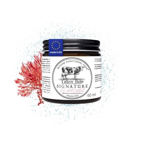 Beyond Functional Food SIGNUTARE Flamingo Beef Tallow Baume contre le Vieillissement Digital - Crème à l’Astaxanthine Antioxy