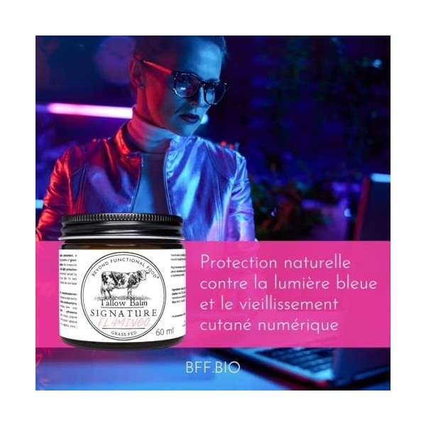 Beyond Functional Food SIGNUTARE Flamingo Beef Tallow Baume contre le Vieillissement Digital - Crème à l’Astaxanthine Antioxy