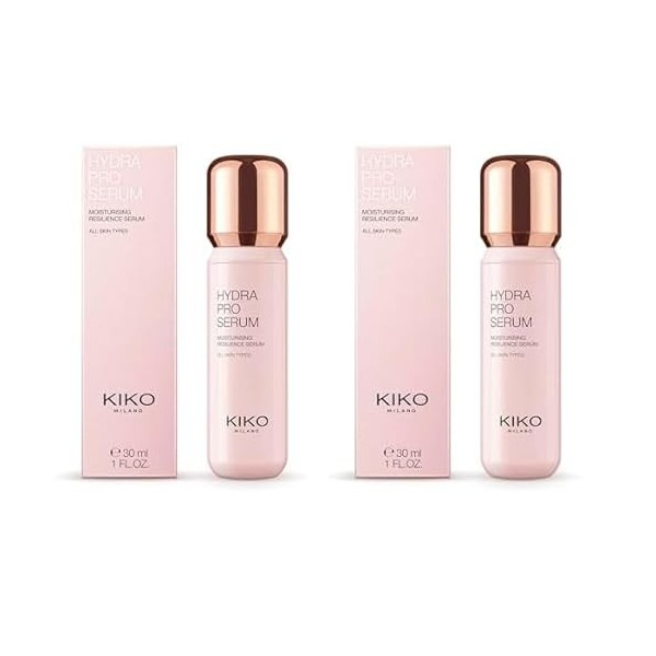 KIKO Milano Hydra Pro Serum, Sérum Hydratant Pour Le Visage Enrichi D’Un Complexe Acide Hyaluronique + Rose Lot de 2