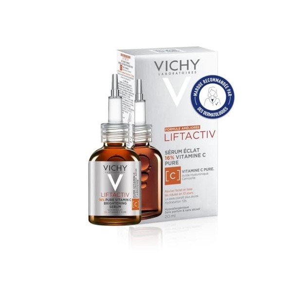 Vichy, Liftactiv H.A., Sérum Antioxydant à la Vitamine C, Anti-Fatigue & Anti-Rides, Enrichi en Vitamine Cg, Pour tous Types 