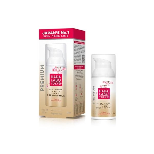Hada Labo Tokyo Premium Crème de Jour Booster Ultra Fermeté Acide Hyaluronique, creme hydratante visage, acide hyaluronique, ...