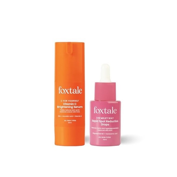 Foxtale Depigmentation Booster | Rapid Spot Reduction Drops 30 ml + Vitamin C Face Serum 30 ml