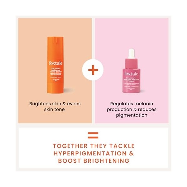 Foxtale Depigmentation Booster | Rapid Spot Reduction Drops 30 ml + Vitamin C Face Serum 30 ml