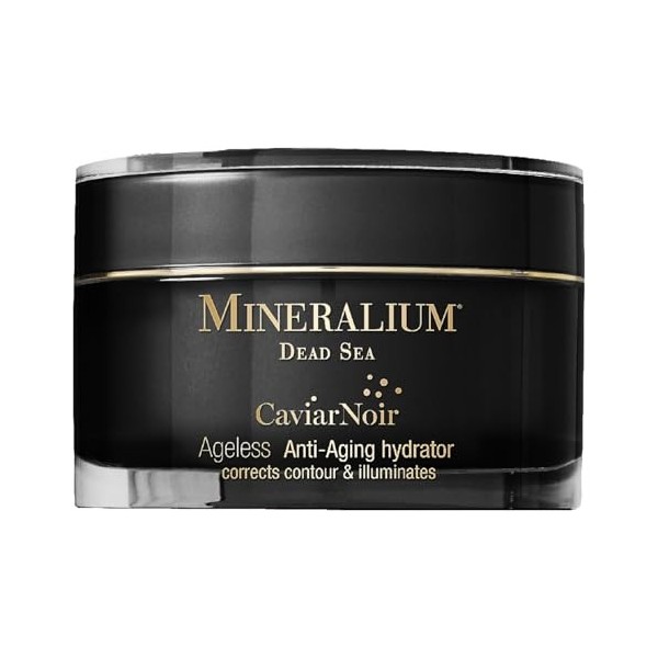 Mineralium - Hydratant Anti-Âge Ageless à lExtrait de Caviar - Corrige le Contour et Illumine - Vitamines C et E, Collagène,
