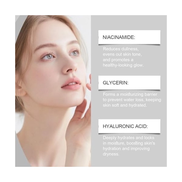 Essence Hydratante Quotidienne – Réduit Les Taches Brunes, Lisse Le Grain De La Peau, Légère Et Éclatante. 3pcs Crème Jour e...