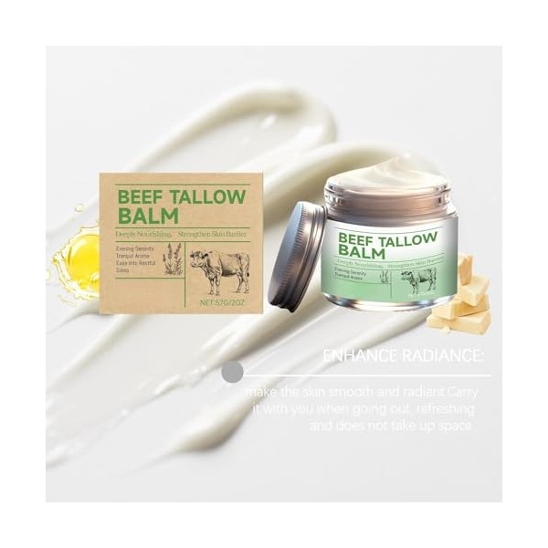 Crème Hydratante Anti-âge Au Suif : Hydratation Intense, Augmentation De Lélasticité De La Peau, Combat Les Ridules Des Peau ...