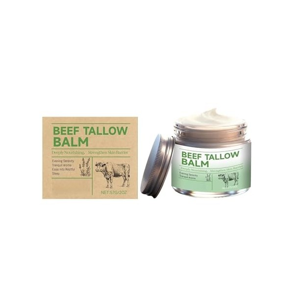 Crème Hydratante Anti-âge Au Suif : Hydratation Intense, Augmentation De Lélasticité De La Peau, Combat Les Ridules Des Peau ...