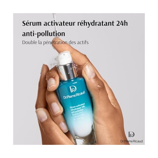 Dr Pierre Ricaud Sérum Activateur Réhydratant 24h Anti-Pollution - Serum pour le Visage à la Molécule de Sodium PCA - Soin du