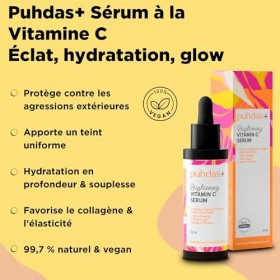 puhdas+ Sérum vitamine C [30 ml] Sérum éclaircissant puissant à la vitamine C pour la peau, 99,7 % naturel et 100 % végan, fa