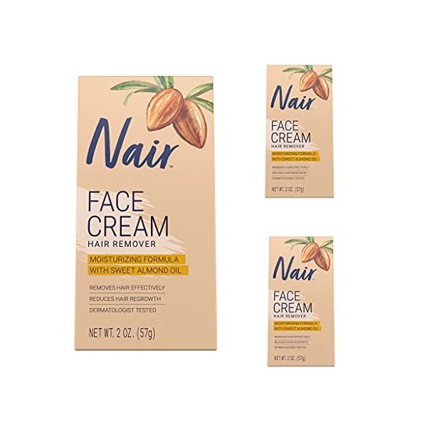Moisturizing Face Cream For Upper Lip Chin And Fac Nair 2 oz, Pack of 3 by Nair