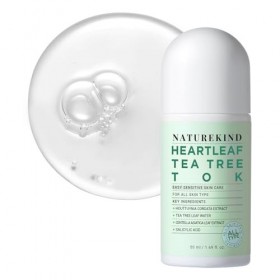 NATUREKIND Heartleaf Tea Tree Tok, Sérum tonique apaisant, Centella Asiatica, Soin visage coréen pour pores, Nourrissant et a