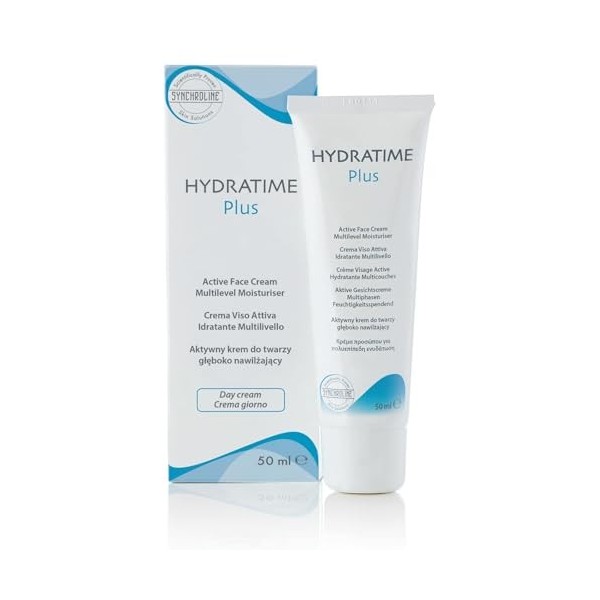 Synchroline - Hydratime Plus Cream Crème Hydratante Intensive Visage et Cou 50 Ml Avec Céramides Acide Hyaluronique et Urée T