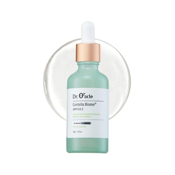 CentellaBiome Ampoule - Soothes, Calms irritation, acne, pimples, redness, Centella Asiatica, Probiotics, 1.69 fl.oz/50ml, De