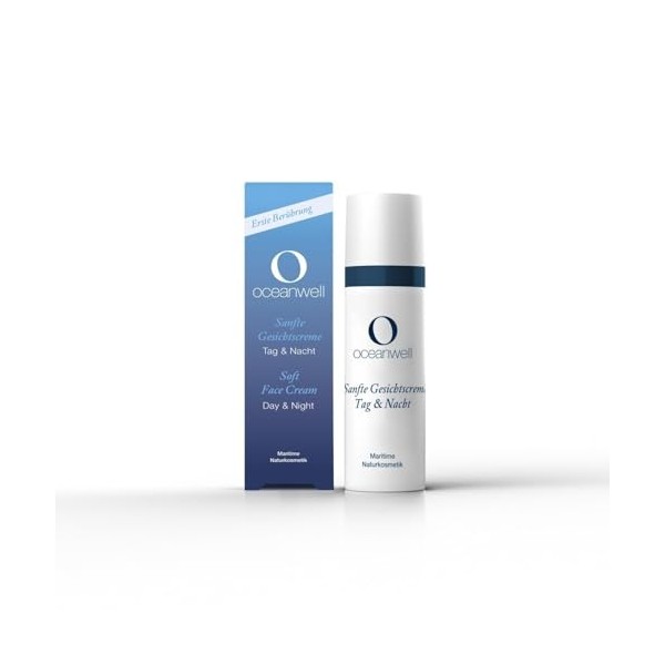 Oceanwell Cosmétique naturel maritime - Crème douce pour le visage - Jour et nuit - Soin hydratant 24h - Soin dentrée idéal 