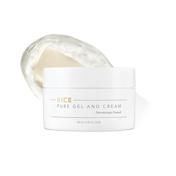 THANKYOU FARMER Rice Pure Gel and Cream 80ml- Crème nourrissante et éclaircissante, extraits de riz coréen exclusifs, crème d