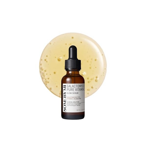 SOME BY MI Galactomyces Pure Vitamin C Glow Serum – 1,01 oz 30 ml – Sérum visage à la vitamine C – Ampoule correctrice des 