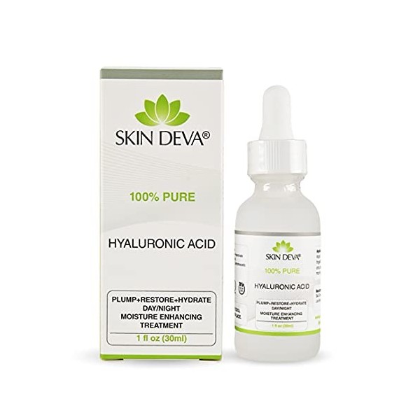 Hyaluronic Acid Serum - 100% Pure - For all types of skin - Best Moisturizing Serum - 1 oz by SKIN DEVA