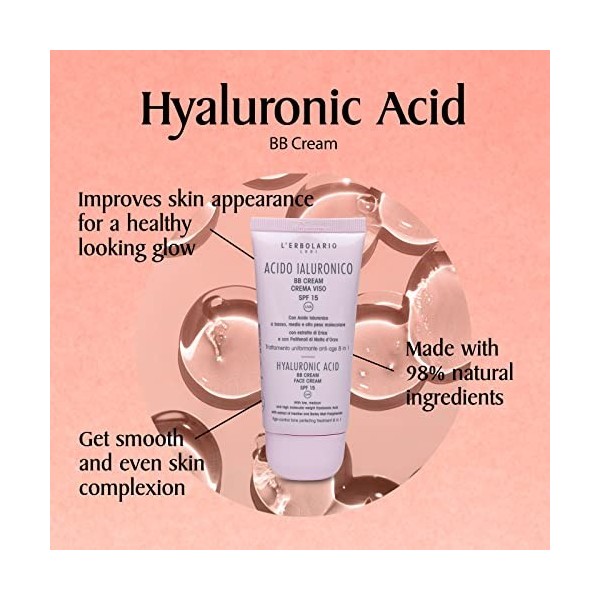 LErbolario BB crème visage à lacide hyaluronique 50 ml