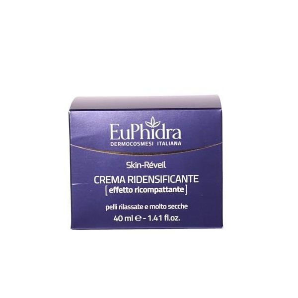 Euphidra Skin Réveil Crème Redensifiante, Effet recompacant, Poils Relaxés et Très Secs, Bleu foncé, 40 ml
