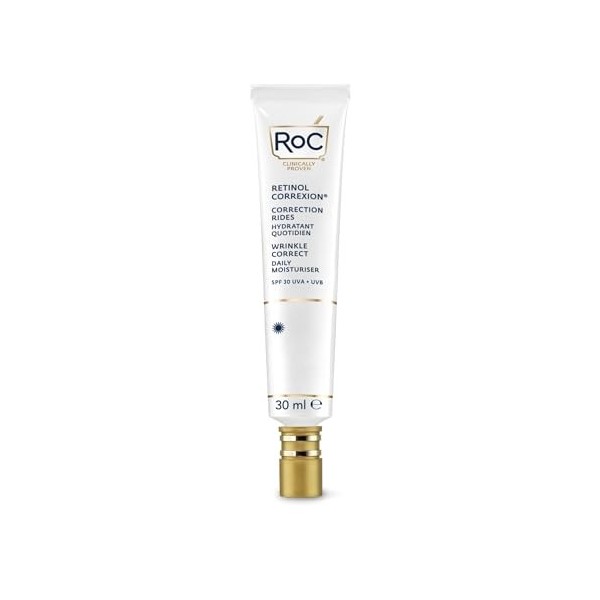 RoC Retinol Correxion Wrinkle Correct SPF 30 – Crème Hydratante Visage avec Filtre Solaire | Soin de Jour Anti-Rides à la Vit