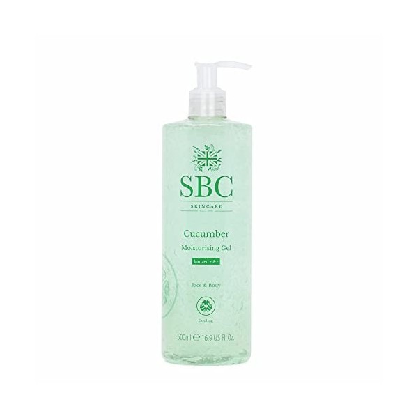 SBC Skincare - Gel hydratant pour corps et visage au concombre - 500 ml - Aide à nourrir et apaiser la peau - Favorise la sou