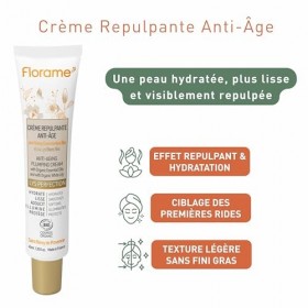 Florame Crème Repulpante Anti-Âge Lys Perfection 40 ml – Acide Hyaluronique & Spiruline – Premières Rides – Peaux Normales à 